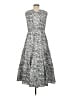 Halogen 100% Cotton Paisley Silver Cocktail Dress Size M - photo 2