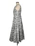 Halogen 100% Cotton Paisley Silver Cocktail Dress Size M - photo 5