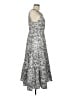 Halogen 100% Cotton Paisley Silver Cocktail Dress Size M - photo 4