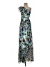 Max and Cleo Print Teal Blue Cocktail Dress Size 4 - photo 1
