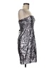 BCBGMAXAZRIA 100% Polyester Metallic Silver Purple Cocktail Dress Size 6 - photo 4
