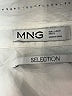 MNG 100% Cotton Metallic Silver Long Sleeve Blouse Size 8 - photo 7