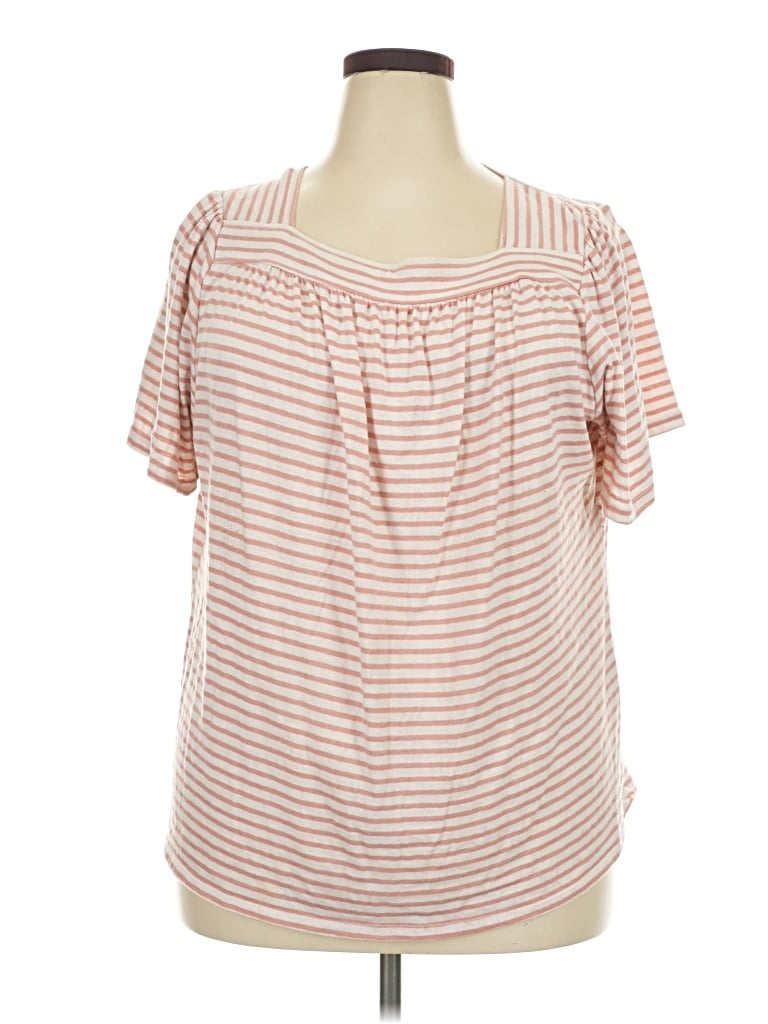 Pre-owned Croft & Barrow Short Sleeve Blouse In Pink