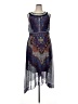 Studio One 100% Polyester Paisley Blue Cocktail Dress Size 16 - photo 1