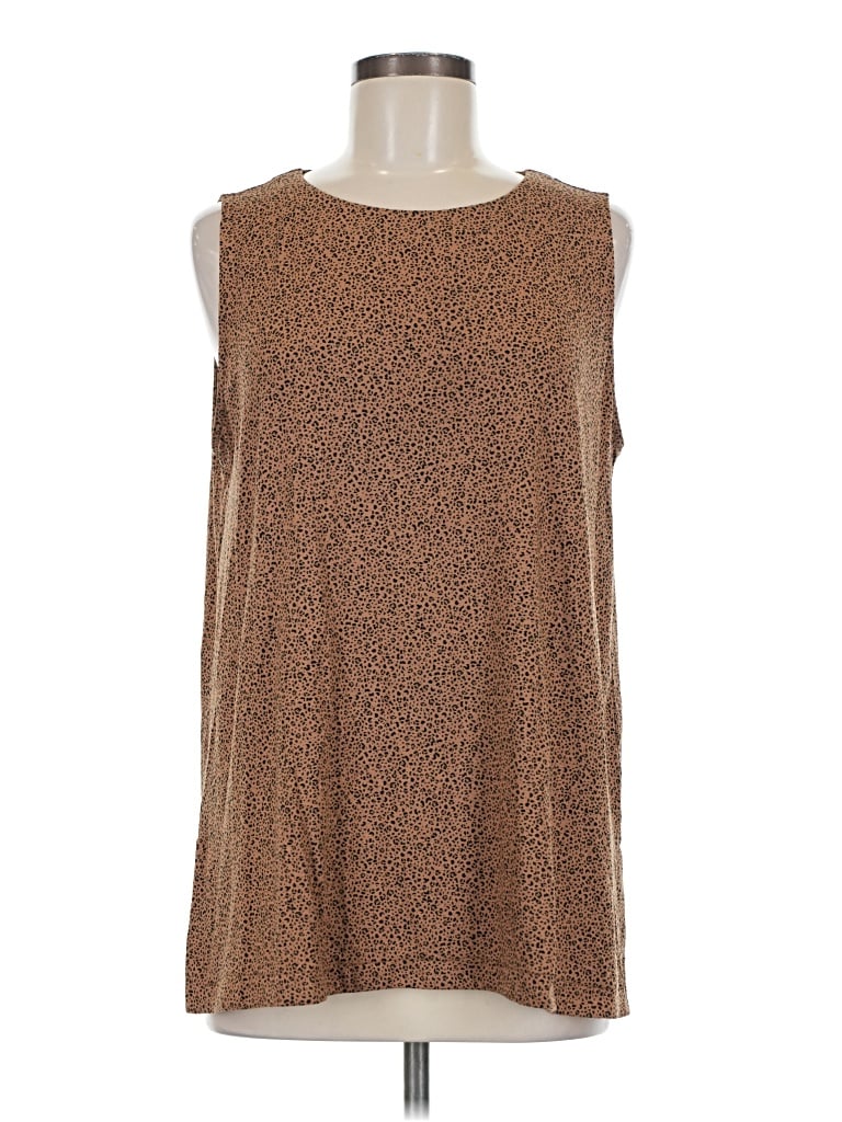 Pre-owned Jjill Sleeveless T-shirt In Brown