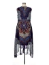 Studio One 100% Polyester Paisley Blue Cocktail Dress Size 16 - photo 2