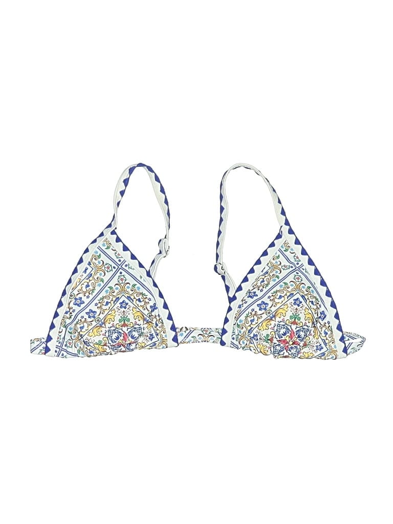 Pre-owned Unbranded Swimsuit Top Blue Paisley Pattern Swimwear