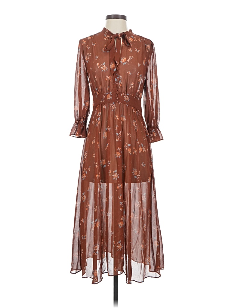 Pre-owned Madewell Casual Dress In Brown