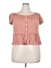 Derek Heart 100% Rayon Pink Short Sleeve Blouse Size XL - photo 1