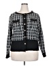 Unbranded 100% Polyester Plaid Black Cardigan Size 2XL - photo 1