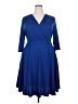 Nemidor 100% Polyester Solid Blue Casual Dress Size 3XL - photo 1