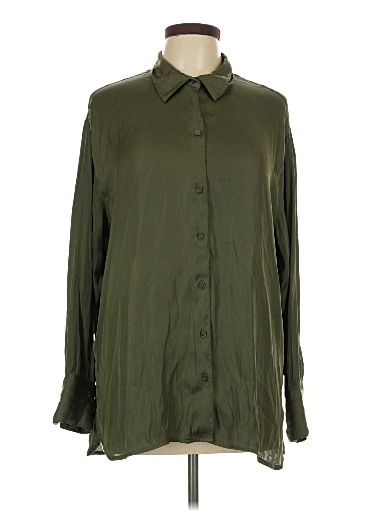 Pre-owned Old Navy Long Sleeve Blouse In Green