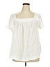 Torrid 100% Cotton Ivory Short Sleeve Blouse Size 3X Plus (3) - photo 1