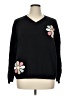 Peace Love World Floral Black Pullover Sweater Size XL - photo 1
