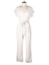 Express Solid Ivory Jumpsuit Size L - photo 1