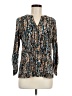 Anne Klein Animal Print Blue Long Sleeve Blouse Size M - photo 1