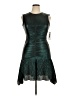 DKNY 100% Polyester Metallic Green Cocktail Dress Size 10 - photo 1