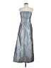 Alfred Sung 100% Polyester Metallic Silver Cocktail Dress Size 8 - photo 1