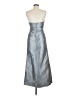 Alfred Sung 100% Polyester Metallic Silver Cocktail Dress Size 8 - photo 2