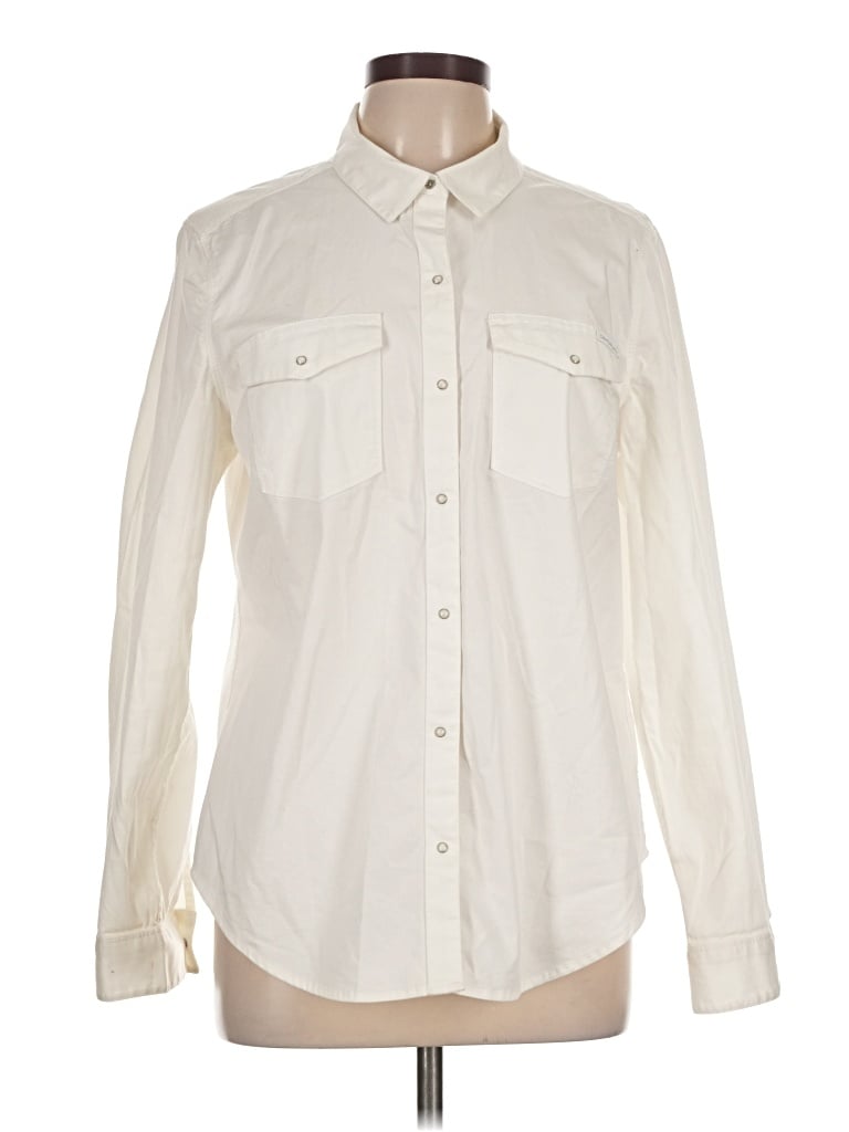 Pre-owned Calvin Klein Jeans Est.1978 Calvin Klein Jeans Long Sleeve Button Down Shirt In Ivory