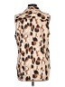Ann Taylor Animal Print Tan Sleeveless Button-Down Shirt Size L - photo 2