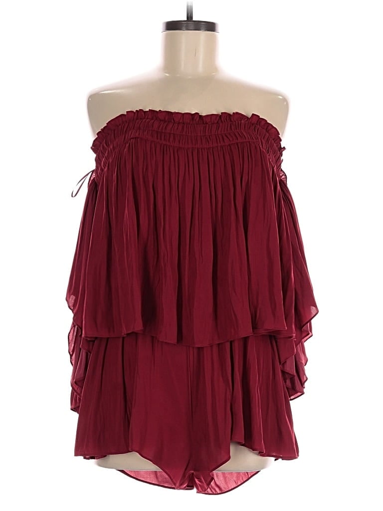 Pre-owned Skylar + Madison Romper In Burgundy