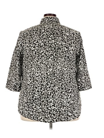 Roaman's 3/4 Sleeve Button-Down Shirt (view 2)