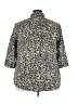 Roaman's Animal Print Silver 3/4 Sleeve Button-Down Shirt Size 24W - photo 2
