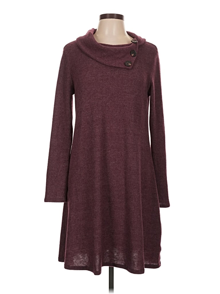 Pre-owned French Grey Casual Dress In Burgundy