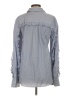 Tibi Stripes Blue Gray Long Sleeve Button-Down Shirt Size 4 - photo 2