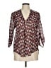 Lush 100% Polyester Brown 3/4 Sleeve Blouse Size M - photo 1