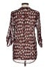 Lush 100% Polyester Brown 3/4 Sleeve Blouse Size M - photo 2