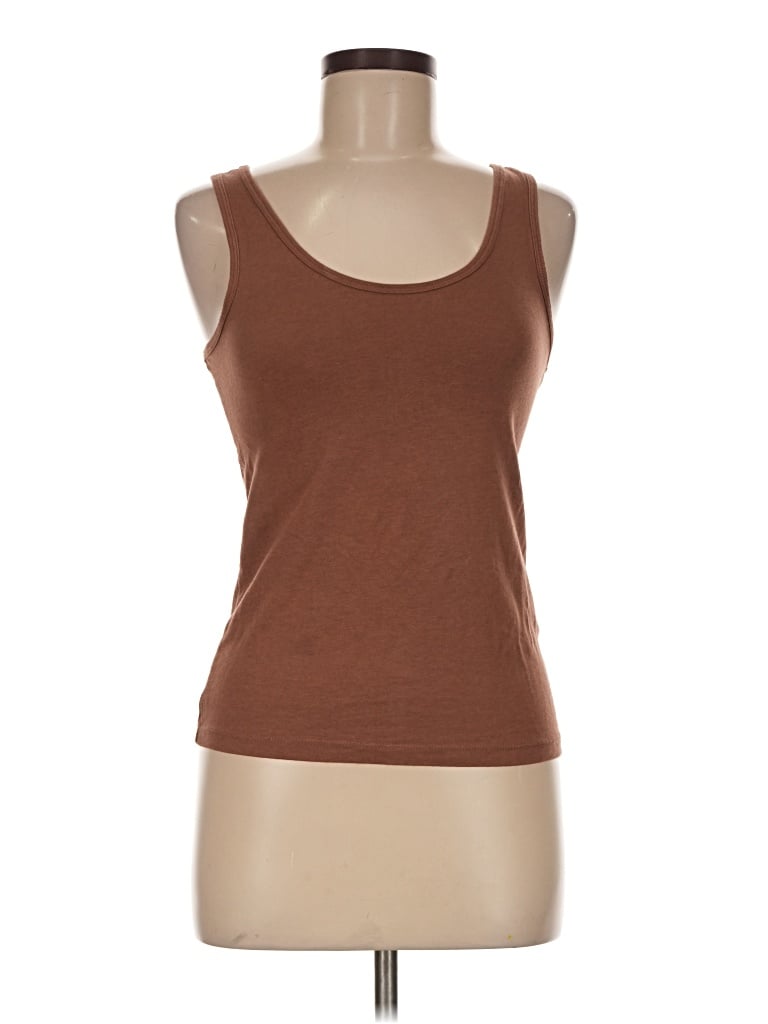 Pre-owned Tahari Tank Top Brown Strapless Neckline Tops