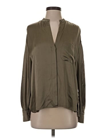 Vince. Long Sleeve Silk Top (view 1)