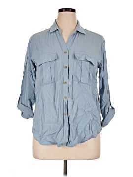 Francesca's 3/4 Sleeve Button Down Shirt
