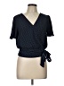 OLM Blue Short Sleeve Blouse Size L - photo 1