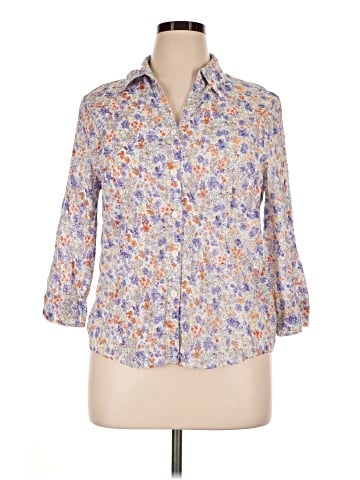 Alfred Dunner 3/4 Sleeve Button-Down Shirt (view 1)