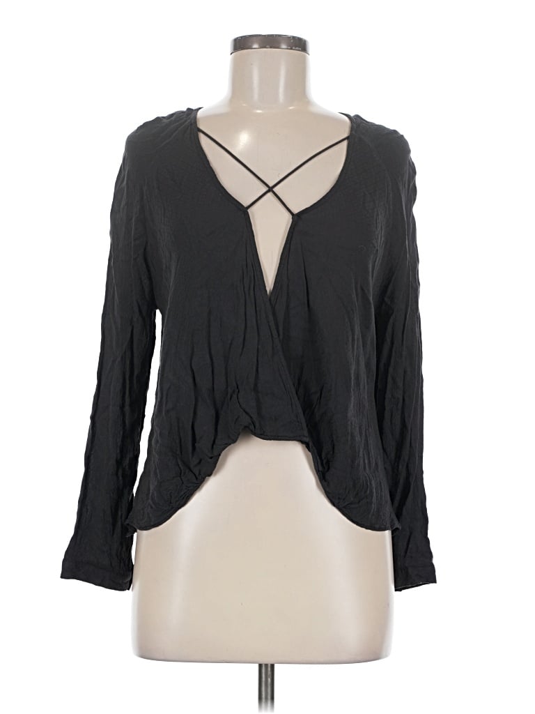 Pre-owned Silence And Noise Long Sleeve Blouse In Black