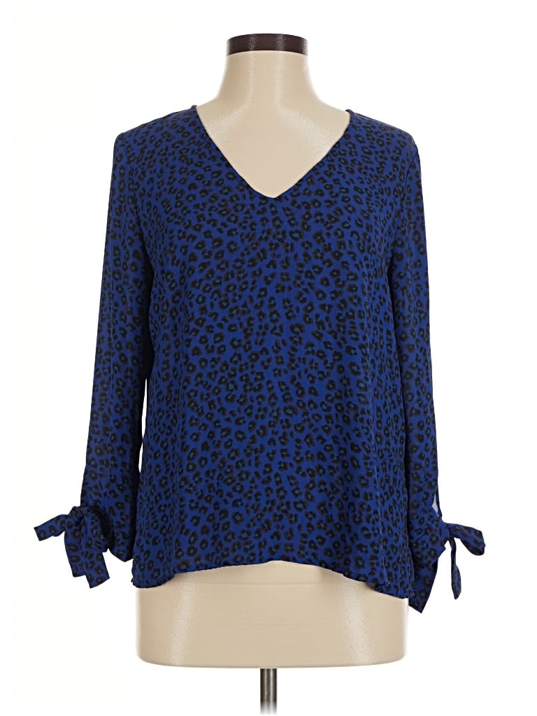 Pre-owned Cece 3/4 Sleeve Blouse In Blue