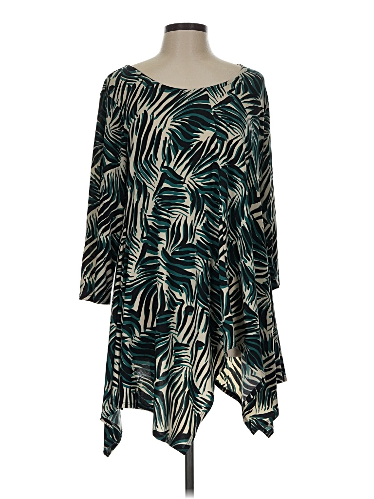 Pre-owned Attitudes By Renee 3/4 Sleeve Blouse In Green
