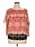 New Directions 100% Polyester Orange Short Sleeve Blouse Size XL - photo 1