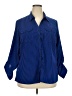 Studio Works Stripes Blue Long Sleeve Blouse Size 2X - photo 1