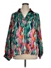 Unbranded 100% Polyester Print Green Long Sleeve Blouse Size XL - photo 1