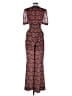 Saloni Print Red Jumpsuit Size 4 - photo 2