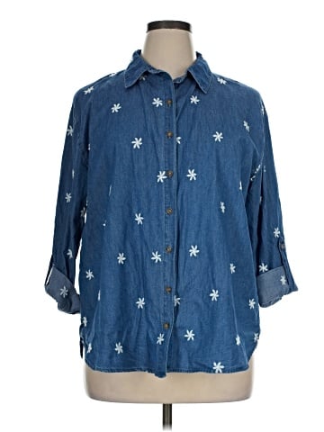 Jane and Delancey 3/4 Sleeve Button-Down Shirt (view 1)