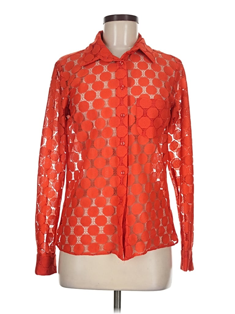 Pre-owned Asos Design Long Sleeve Blouse In Orange