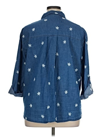 Jane and Delancey 3/4 Sleeve Button-Down Shirt (view 2)