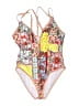 Unbranded Print Yellow One Piece Swimsuit Size 1X - photo 1