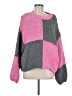 Lumiere 100% Acrylic Color Block Pink Pullover Sweater Size M - photo 1