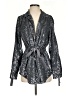 Cinq à Sept 100% Polyester Metallic Silver Jacket Size S - photo 1